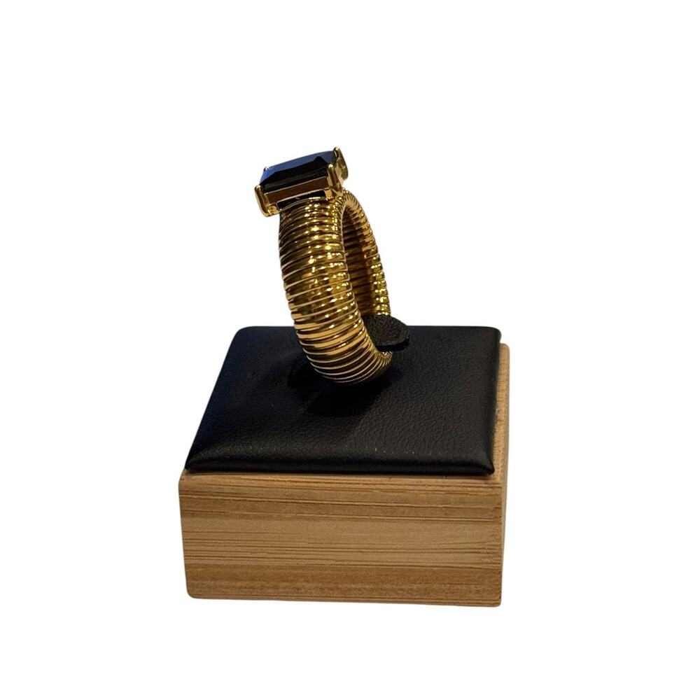 Muse Gold Ribbed Statement Ring - Picture 3 of 7